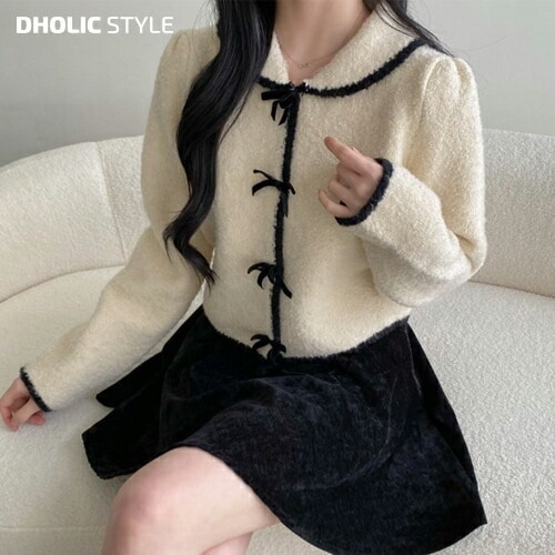 [メガ割りSALE]ベロアリボンカーディガン・p613929