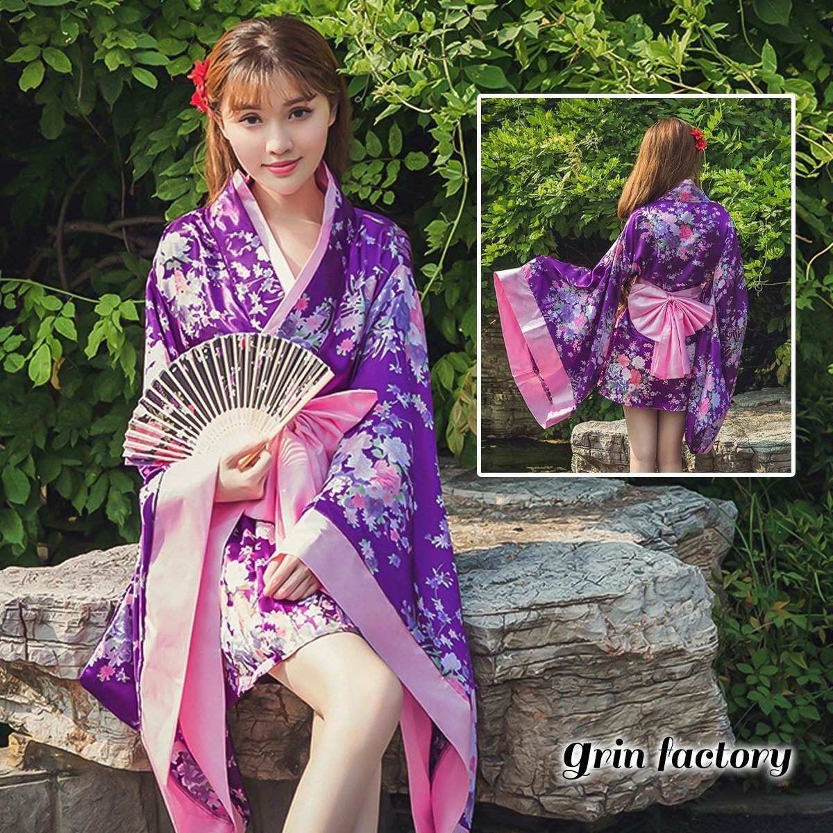 着物 浴衣 セット 花魁 レディース コスプレ 紫 スカート 可愛い かわいい セクシー 大胆 花柄 和風コスプレ セクシーコスプレ お祭り 着物ドレス ドレス ハロウィン 衣装 大人用 服 コスチ