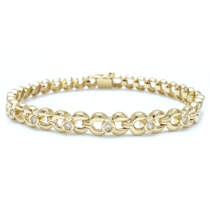 ダイヤモンド ブレスレット ダイヤモンド0.15ct 17.5cm K18YG イエローゴールド/129008【中古】