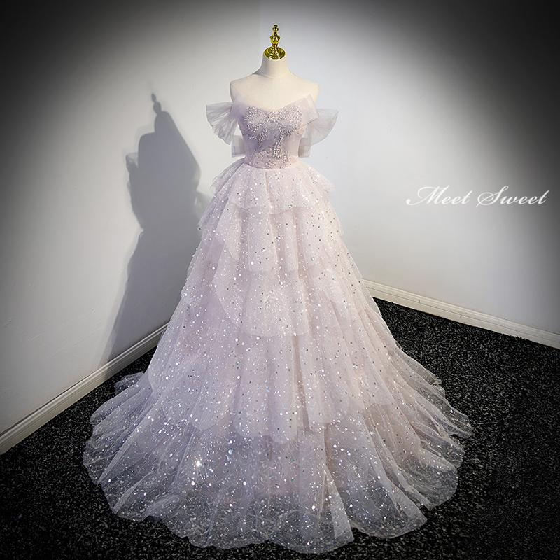 カラードレス 編み上げ オフショルダー ステージドレス ロングドレス 結婚式 二次会 発表会 演奏会 ウェディングドレス ウエディングドレス プリンセスドレス イブニングドレス コンサート コンクール 23,324円