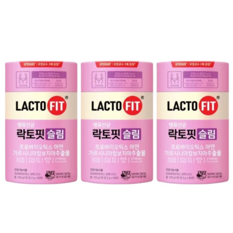 [1+1+1]LACTOFIT 生乳酸菌 スリム ダイエット 60砲 3個/ダイエット乳酸菌 体脂肪管理 腸の健康 サポート プロバイオティクス 生乳酸菌 コラーゲン 美容 美肌 美 白 毛穴 韓国健