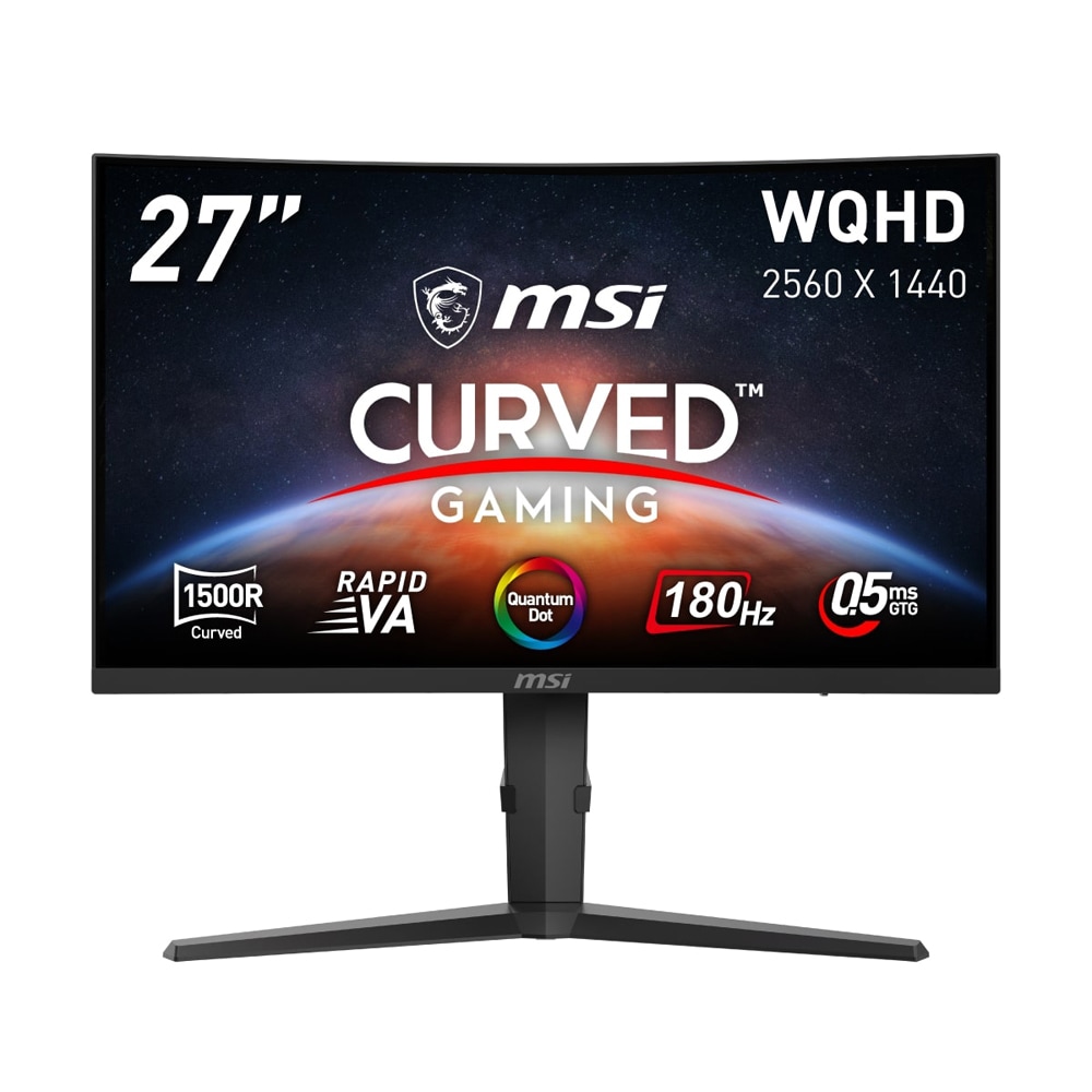 MSIエムエスアイ ゲーミング液晶ディスプレイ(27型/曲面型/RAPID VA/WQHD 2560×1440/180Hz/0.5ms/HDMI2.0b/DP1.4a/USB TYPE-C/VESA