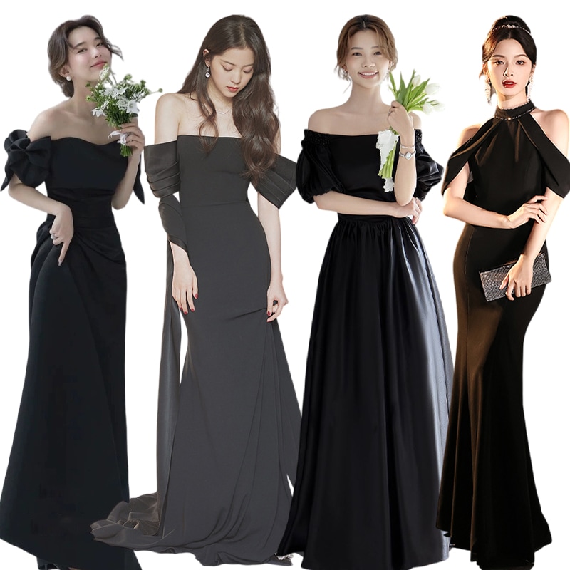 8月新品追加パーティドレスウェディングドレス ワンピース黒 パーティードレス 結婚式二次会 半袖 ホルターネックドレス 前撮り Aライン マーメイド 花嫁ロングドレスお呼ばれ 20代30代40代