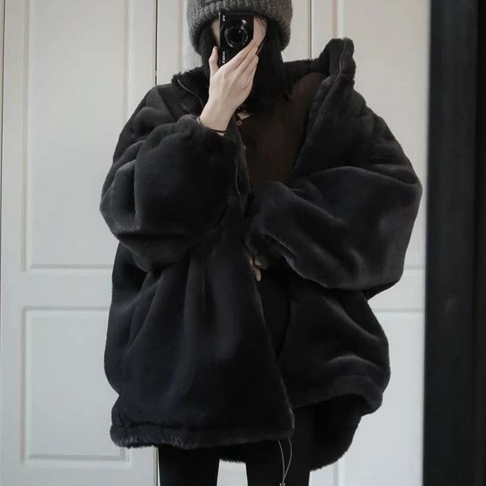 アウター フリース ブルゾン ジャケット 袖あり 長袖 ボリューム袖 萌袖 前開き オーバーサイズ かわいい 大人可愛い きれいめ シンプル カジュアル 大人 上品 おしゃれ レトロ 大人女子