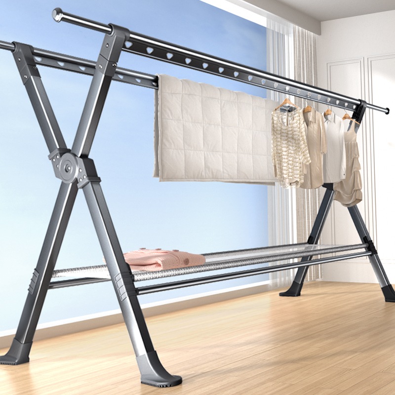 ハンガーラック パイプハンガーラック 洋服ラック ハンガーポール パイプハンガー 洋服掛け おしゃれ メッシュ棚付き スチール製 組立簡単 防サビ 防水 耐腐食性 物干しスタンド コー26
