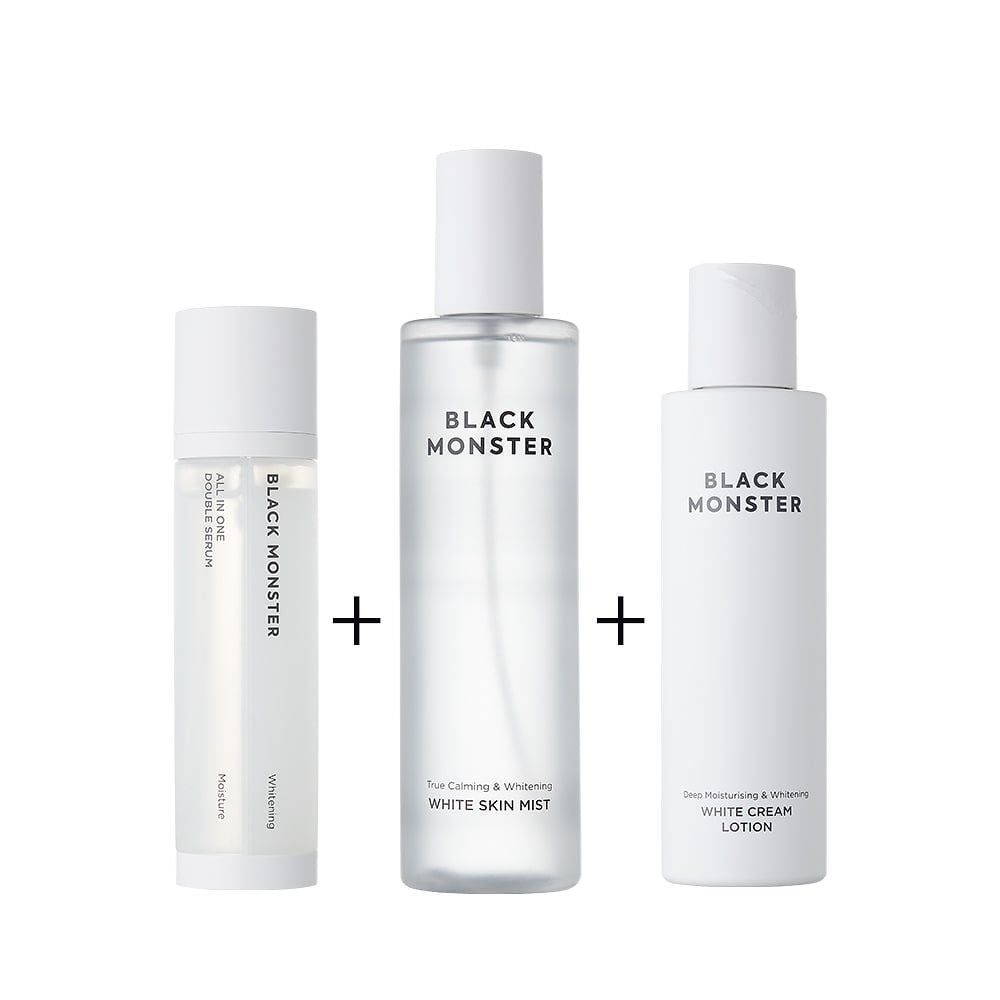 ブラックモンスターホワイトライン3点セット including ホワイトスキンミスト300ml+ローション250ml+セラム100ml