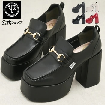 【公式SHOP特典キズ補修液付】 ヨースケ 厚底パンプス ヒールローファー レディース 11cm チャンキーヒール