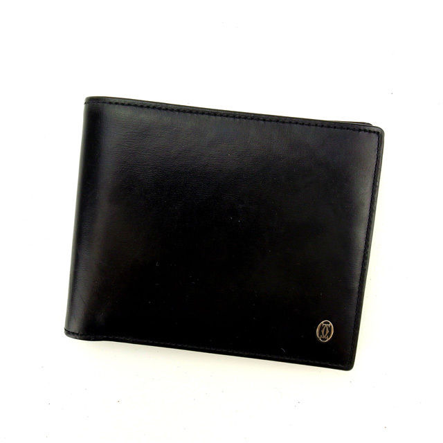 二つ折り札入れ ブラック シルバー パシャ 中古 T11743