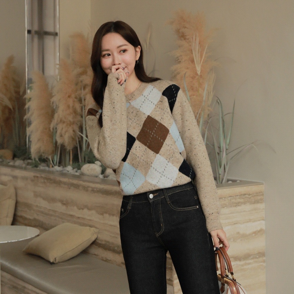 クリック＆ファニーベリソンアーガイルニット