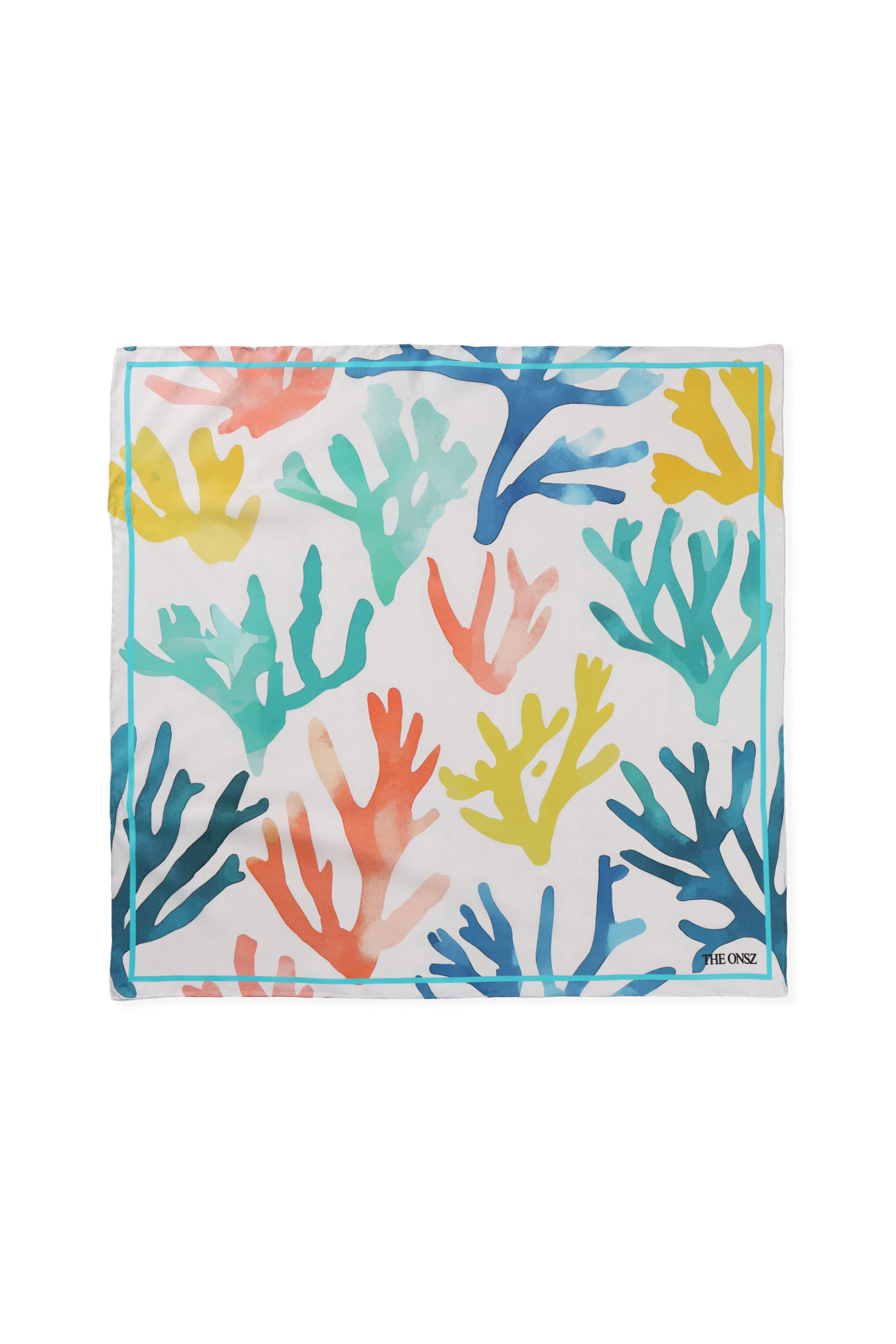 SILK TROPICAL CORAL SCARF