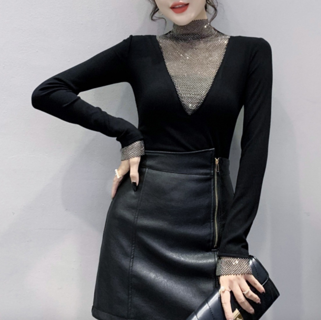 トップス デート シャツ ブラウス カットソー 袖あり 長袖 スリム タイト 細身 フリル リボン かわいい 大人可愛い きれいめ シンプル カジュアル 大人 上品 おしゃれ お洒落 主役級 存在感