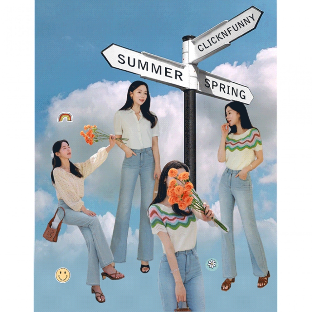 クリック&ファニーオールデイウォンテッドブーツカットデニムパンツ [SMLXLサイズ]