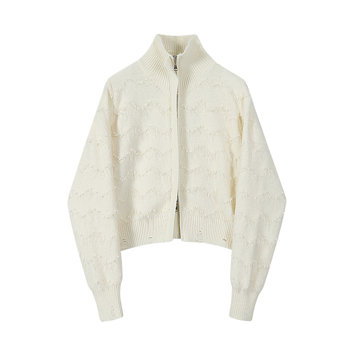 トップス カーディガン 長袖 ハイネック 前開き ファスナー ミディアム丈 ニット かわいい 大人可愛い きれいめ シンプル 上品 おしゃれ かっこいい カジュアル こなれ感 個性的 ラフ ルーズ 7,692円