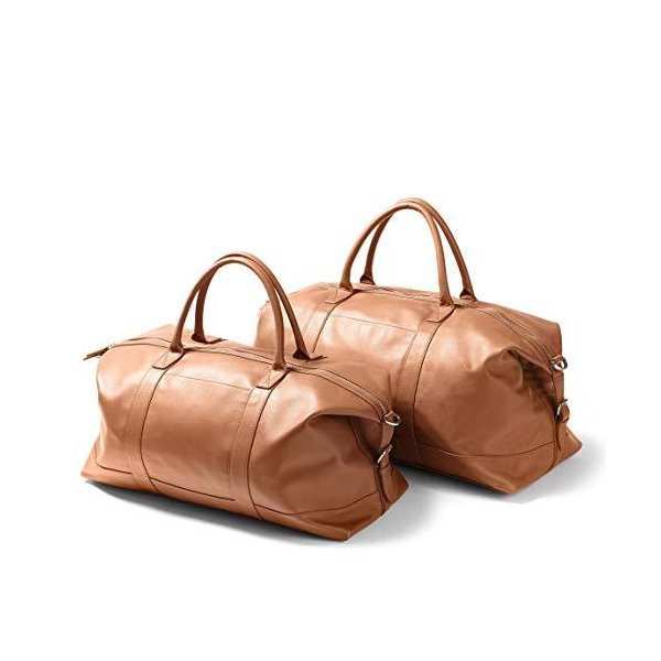 Leatherology Cognac His and Hers Kessler Duffle Set 並行輸入品