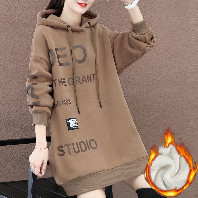 【暖かい感じ】 上品な可愛さ カジュアル 防寒 アルファベット フード付き 裏起毛 パーカー レディース