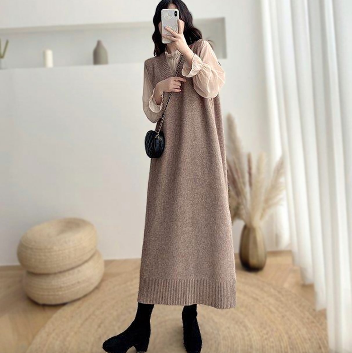 ワンピース デート ニットソー ベスト シャツワンピース ロング ハイウエスト かわいい 大人可愛い きれいめ シンプル カジュアル 大人 上品 おしゃれ お洒落 主役級 存在感 春 秋 冬 10代 7,785円