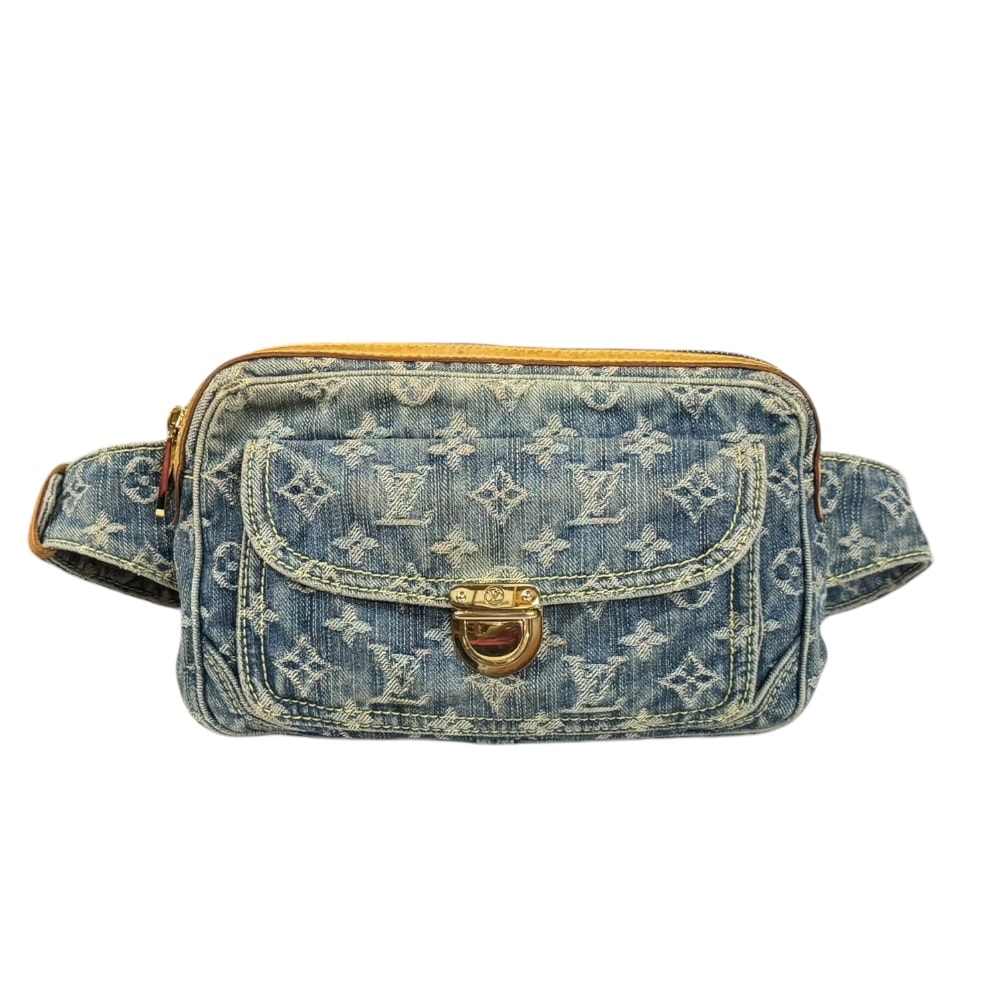 ルイヴィトン バムバッグ モノグラムデニム ウエストバッグ モノグラムデニム M95347 ブルー LOUIS VUITTON 中古