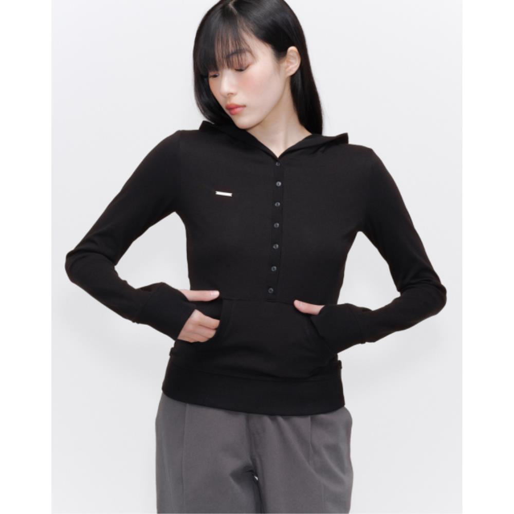 MISEKI SEOUL Fitted hoodie long sleeves BLACK MSK251HD02