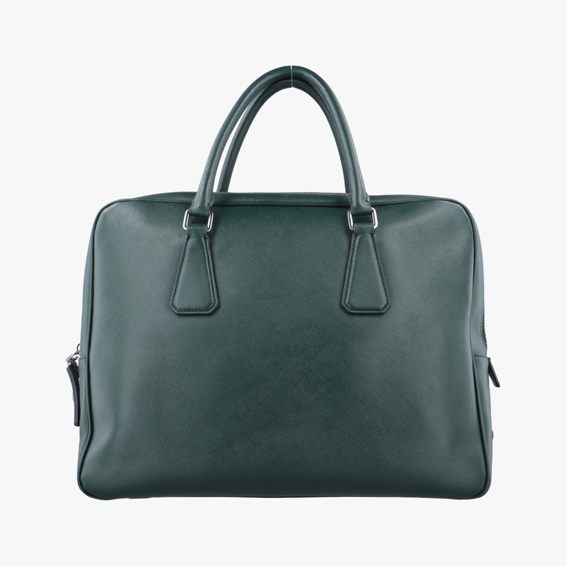 ビジネスバッグ ブリーフケースグリーンサフィアーノレザー2VE36358/C 173中古