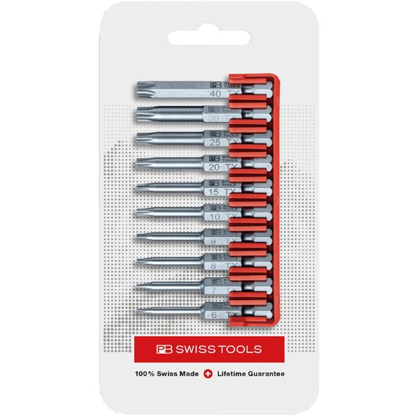 PB SWISS TOOLS ピービースイスツールズ 10本組 段付き ヘクスローブビットセット ビットホルダー付 パッケージ仕様 E6.703CN