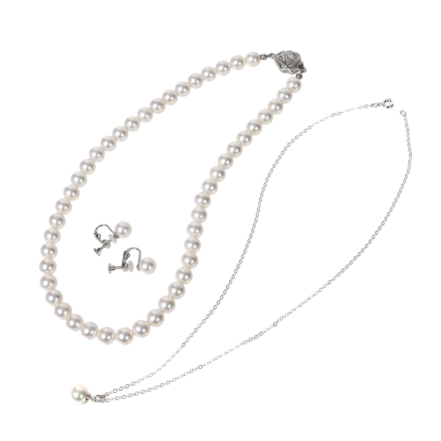 【桂由美プロデュース】 パール ネックレス 8mm 3点セット RoseYumiRose 人気 レディース 冠婚葬祭 シンプル おしゃれ 日本製