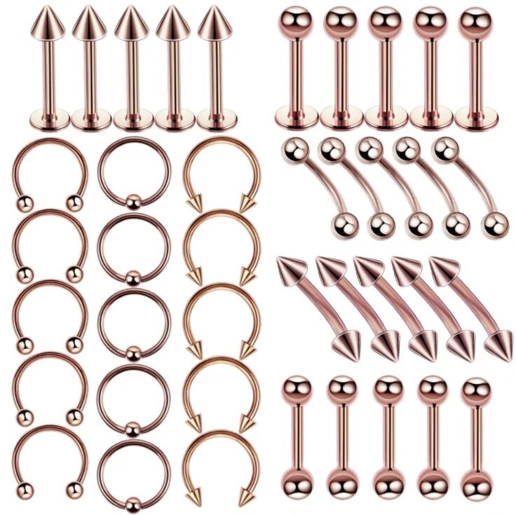 【1つ買うと12つ無料】16G 40枚セット ピアス ボディピアス 片耳用軟骨ピアス サージカルステンレス128