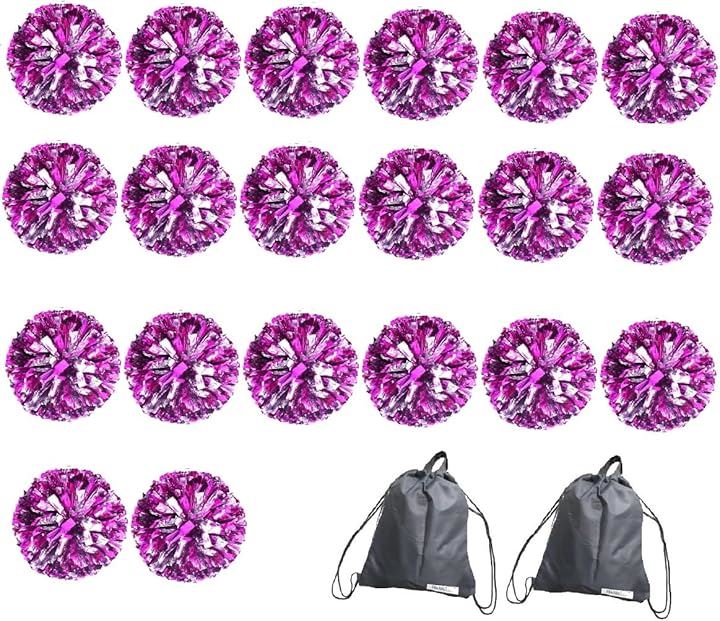 ポンポン チア キッズ ダンス(ピンク+シルバー20個)