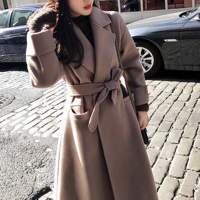 コート アウター ロング モノトーン ラージカラー チェスターコート