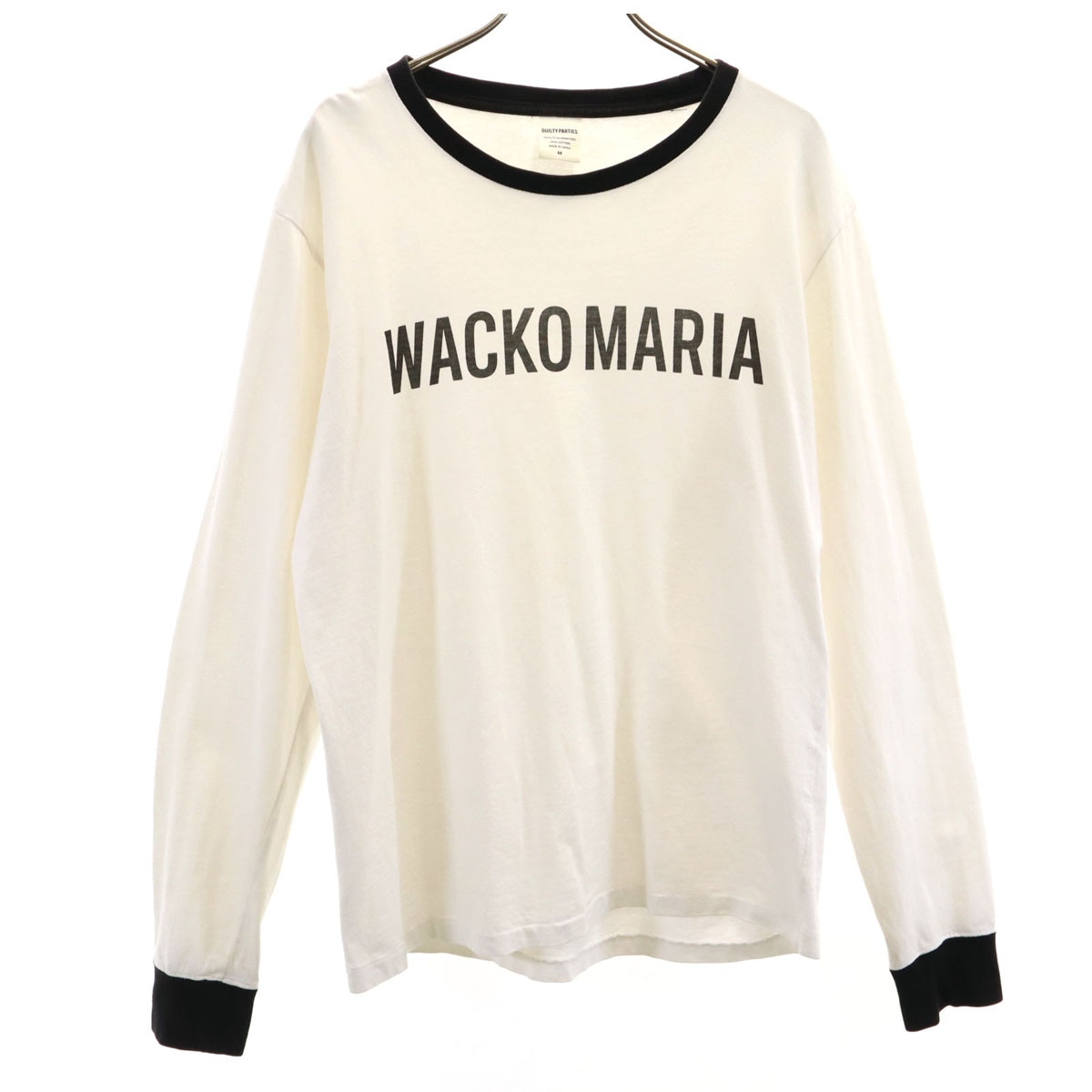 The Guilty Parties ギルティーパーティーズ 日本製 ワコマリア 長袖 リンガー Tシャツ M ホワイト ロンT WACKO MARIA メンズ 古着