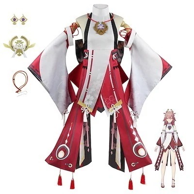 文化祭 大人用 イベント 仮装 コスチューム 変装仮装 かつら COS やえみこ Genshin げんしん 衣装 コスプレ 八重神子 コスプレ 原神 スーツ ハロウィン 2023年新作入荷コスプレ