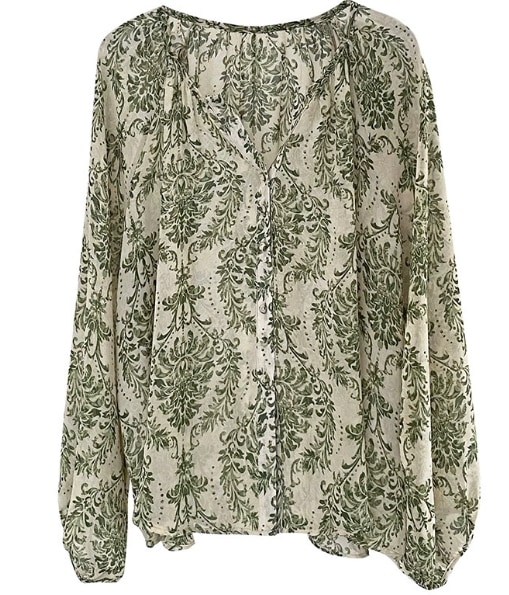 レディース トップス シャツ プルオーバー 長袖 ボリューム袖 ランタンスリーブ スリットネック ワイド シフォン 薄手 大人可愛い きれいめ カジュアル 上品 おしゃれ エスニック ラフ ルーズ