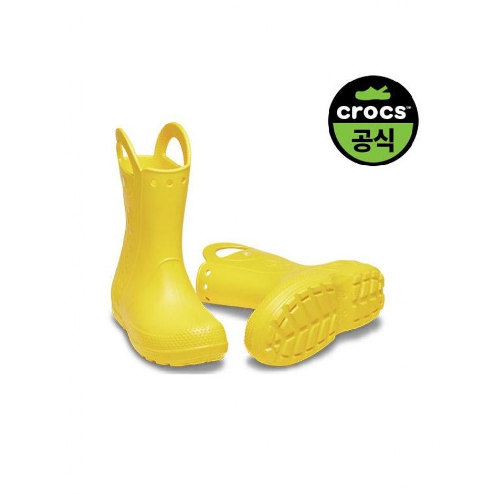 Crocs キッズ用ハンドルイットレインブーツイエロー