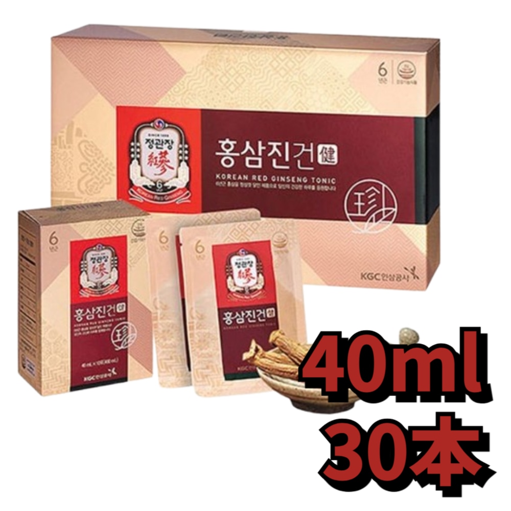 正官参 紅参精建 40ml×30本 + ショッピングバッグ6年根 高麗紅参エキス 健康食品 免疫力 疲労回復 ギフトセット 人気