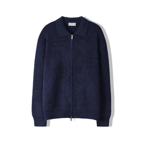 メンズ高密度モーダルレアハ찌ジップアップカーディガンSG-CA-Q026-ネイビー
