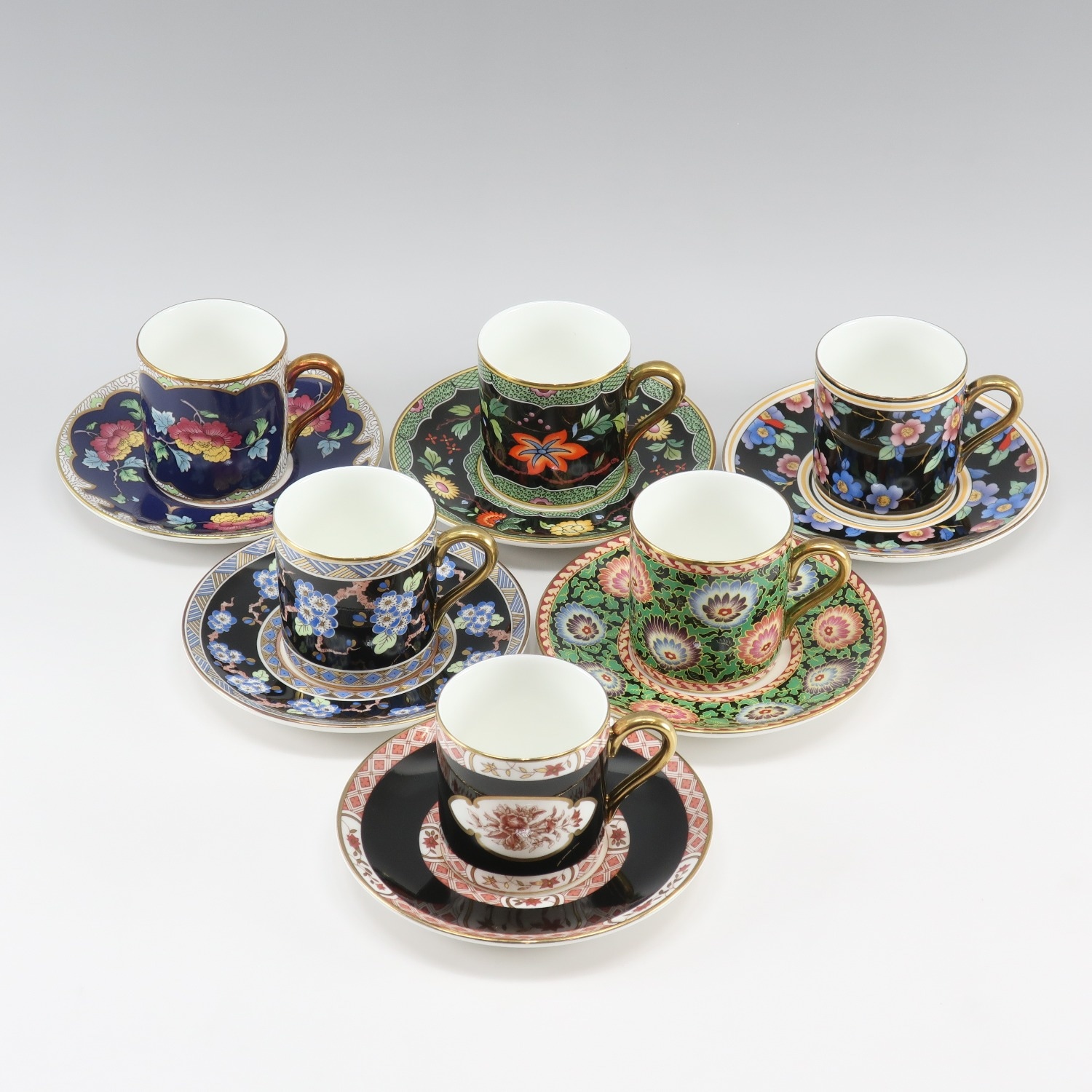 デミタス カップ＆ソーサー×6 限定版セット 食器 ポーセリン _ 未使用 Sランク