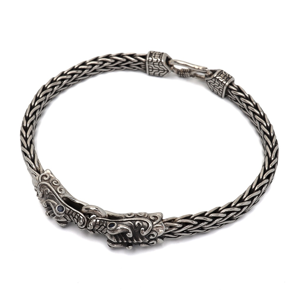 シルバー925 双頭ドラゴンブレスレット [bs257]