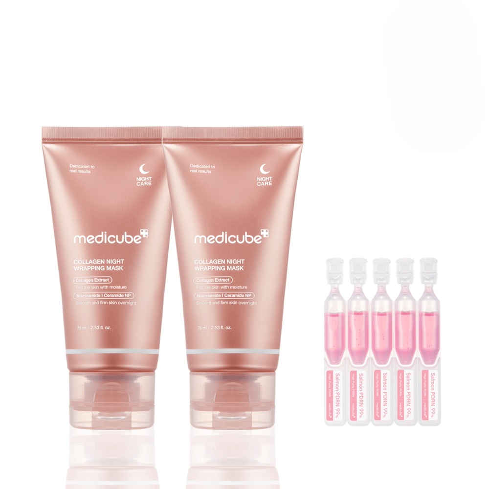 メディキューブ コラーゲン ナイト ラッピング マスク 超大容量_75ml X 2個