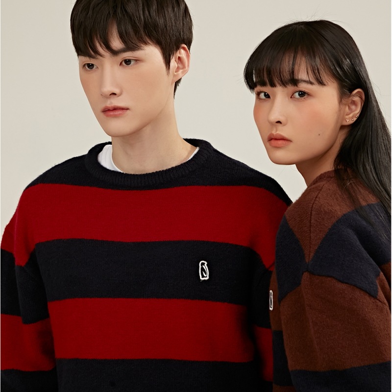 ストライプ ブークレオーバー ニット (2 color) 8,284円