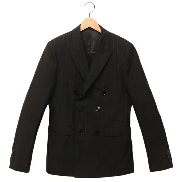 ジャケット カーナビージャケット ストライプ ウールキャバジン ブラック メンズ 2V66P876X 38DM