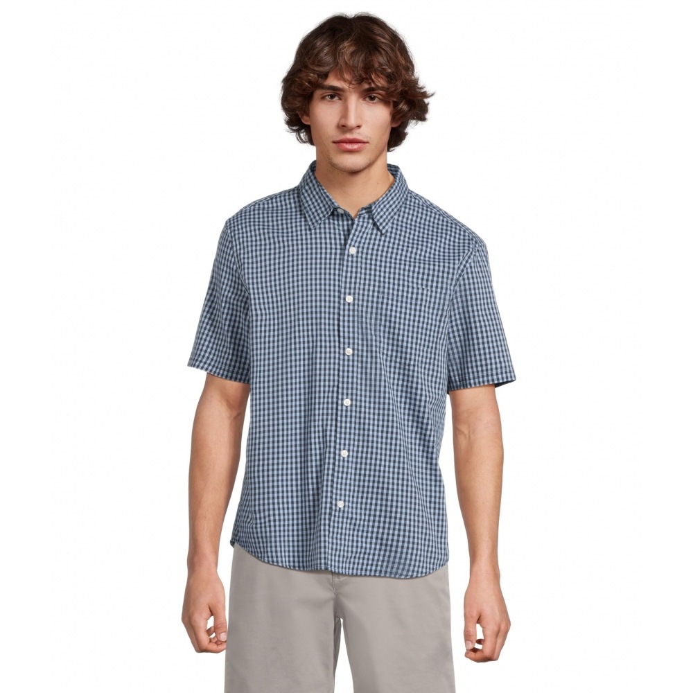 L.L.Bean コンフォートストレッチ パフォーマンス シャツ 半袖 スリムフィット チェック クリアウォーター