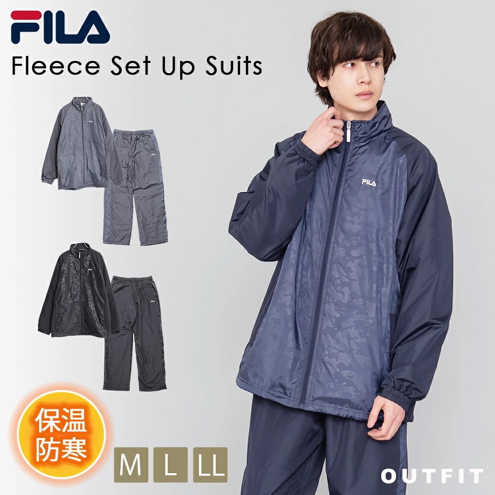 FILA フィラ ウォームアップスーツ メンズ 上下セット 裏フリース ジャケット メンズ レディー