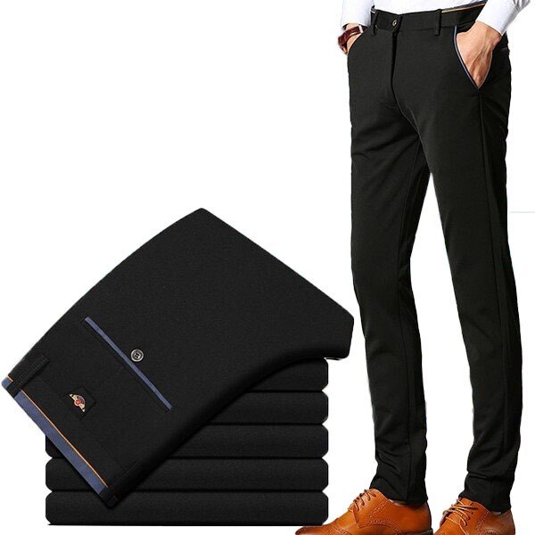 スラックス メンズ チノパン 二枚セット スキニー ストレッチ 春夏秋 ビジネス 細身 スリム 5,060円