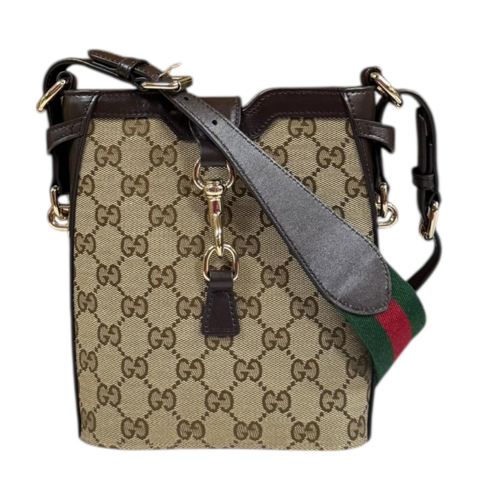 グッチ ミニバケットバッグ ショルダーバッグ GGキャンバス 782919 ベージュ GUCCI 中古 美品