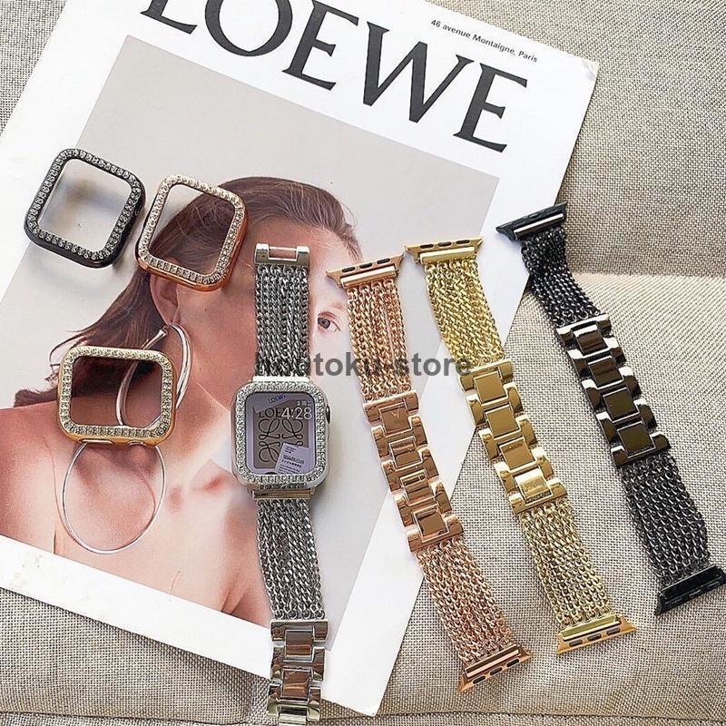 人气watch iwatch アップルウォッチ series 1 2 3 6 5 4 SE 38mm 40mm 42mm 44mm ベルト バンド 合金 シルバー ゴールド おしゃれ 韓国 かわいい