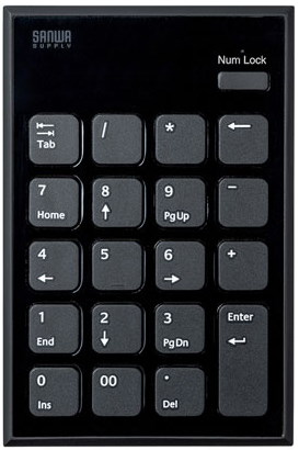 他サイト： サンワサプライ 静音Bluetoothテンキー NTBT23BKの商品画像