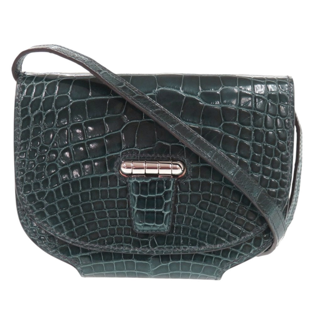 美品 ミニコンバイヤー ショルダーバッグ アリゲーター コルヴェール T刻印 0812【中古】 レディース