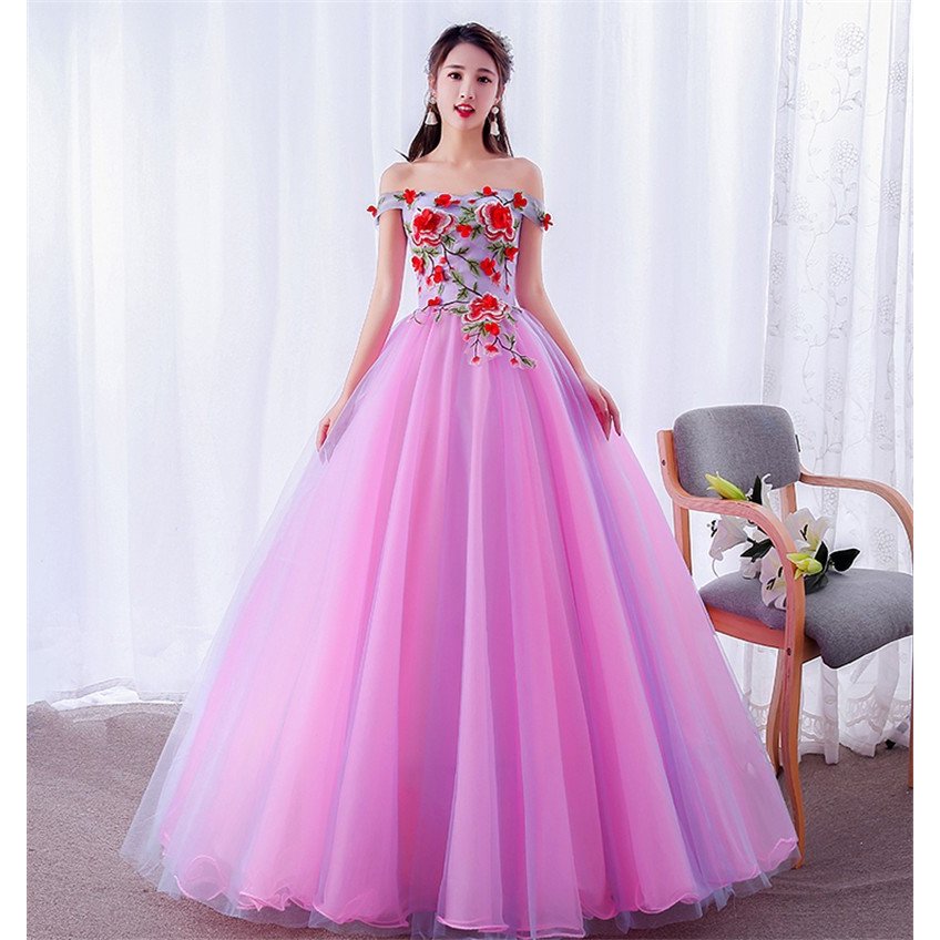 パーティドレス ウェディングドレス 演奏会用ロングドレス カラードレス Ａライン 大きいサイズ パープル