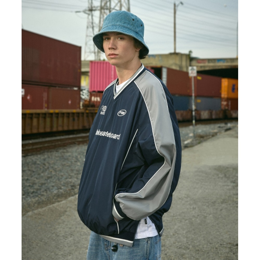 フルーク FSB Vネックユニフォームウォームアップジャケットネイビー FJK120