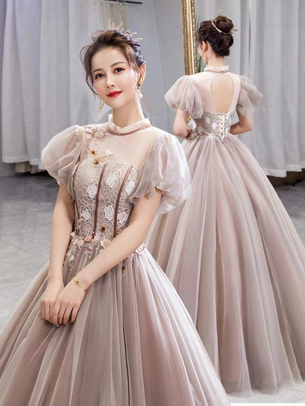 カラードレス ロングドレス カラオケドレス 声楽衣装 ステージ 衣装 パーティードレス 半袖 演奏会用ドレス オペラ衣装 プリンセス ロングドレス 花嫁 二次会 結婚式 スカート フォーマルドレス お