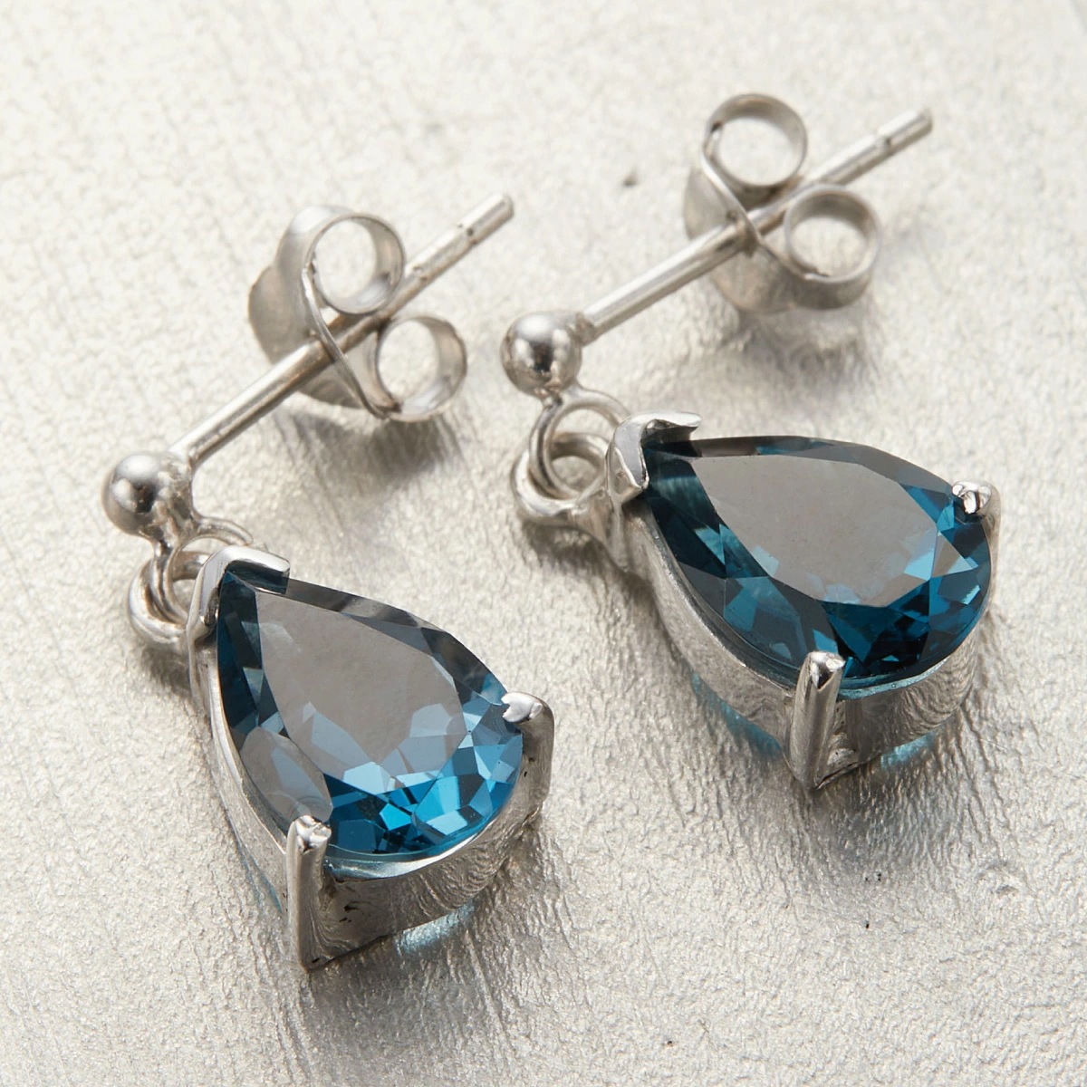 ピアス レディース シルバー925 ロンドンブルートパーズ ドロップ 揺れる 11月 誕生石